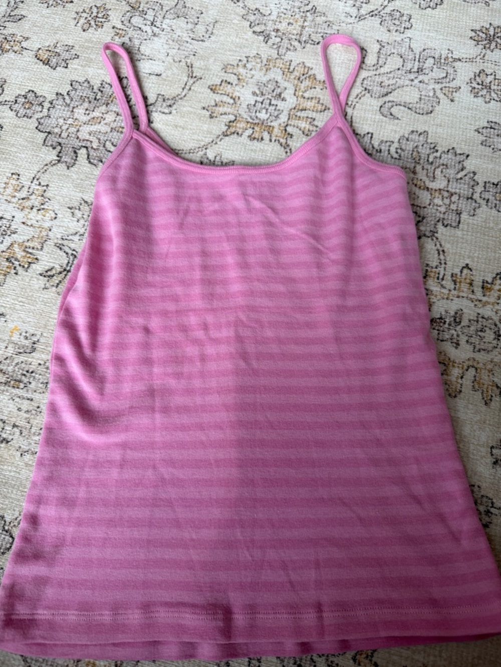 Brandy Melville Women’s Pink Striped Tank Top - Lightweight Spaghetti Strap